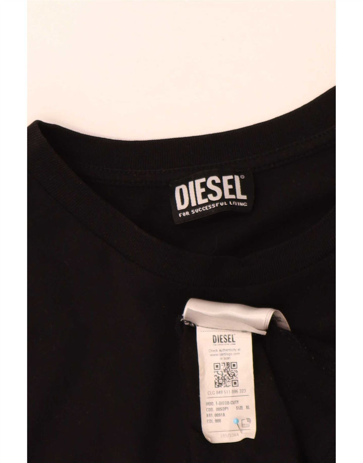 T-shirt grafica da uomo Diesel Top XL in cotone nero