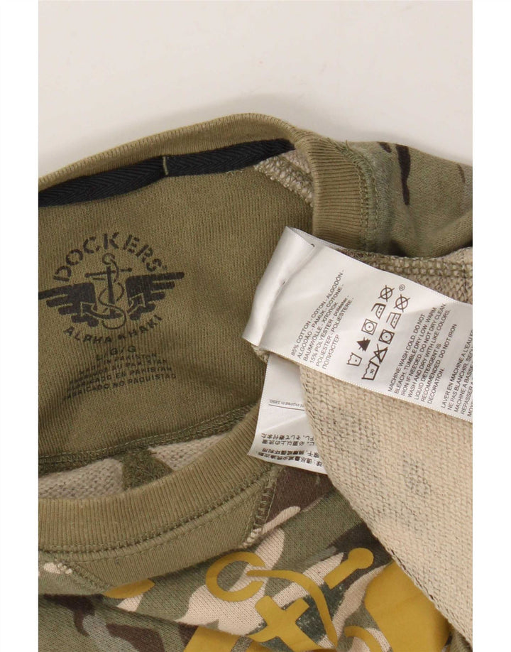 Dockers Felpa grafica da uomo Maglione grande verde mimetico militare