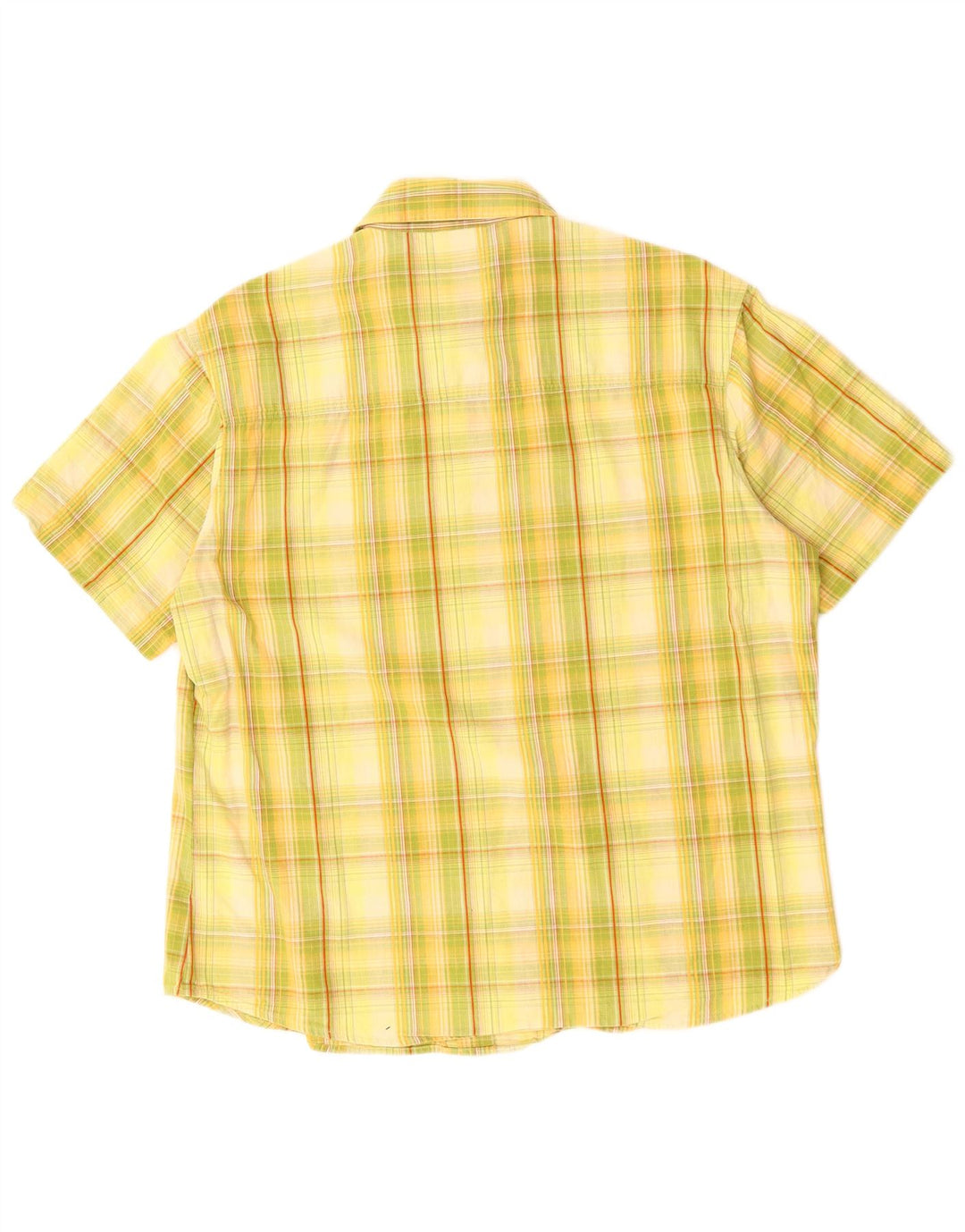JACK WOLFSKIN Camicia da uomo a maniche corte in cotone a quadri giallo medio