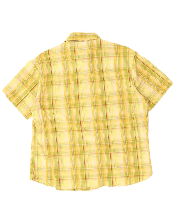 JACK WOLFSKIN Camicia da uomo a maniche corte in cotone a quadri giallo medio