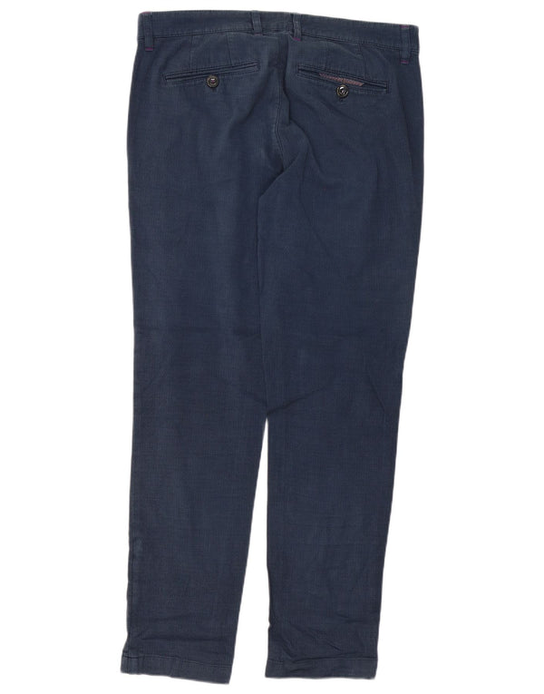Pantaloni da abito slim da uomo Ted Baker W34 L32 in cotone blu navy