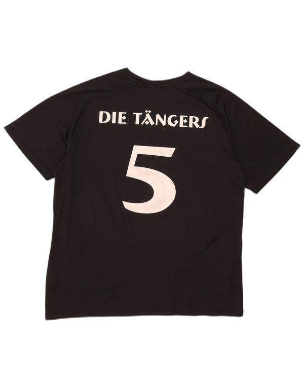 T-shirt grafica da uomo Puma Top in poliestere a righe nere medie