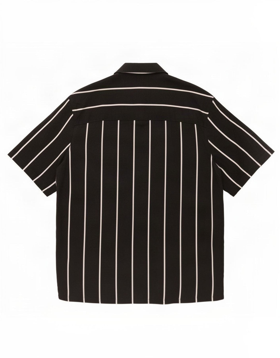 Camicia Zara da uomo a maniche corte in viscosa a righe nere grandi