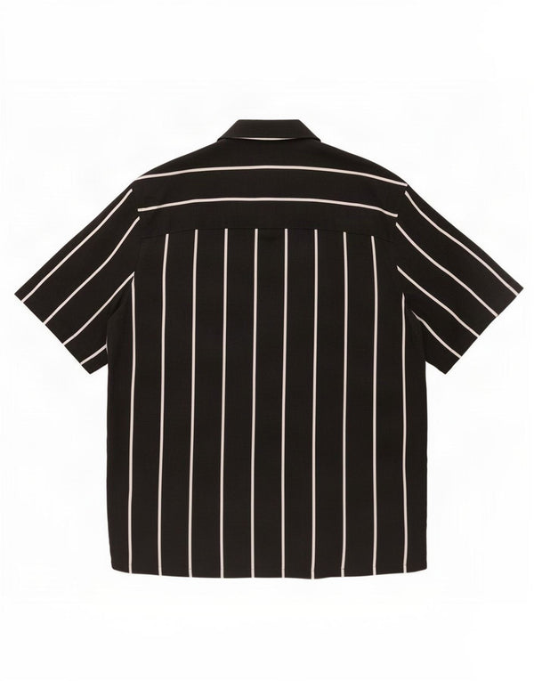 Camicia Zara da uomo a maniche corte in viscosa a righe nere grandi