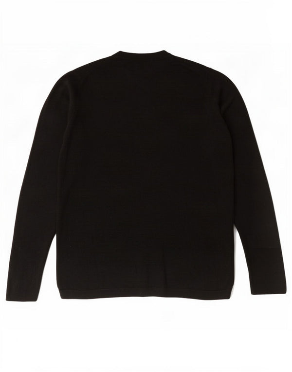 Maglione maglione girocollo da donna Massimo Dutti UK 18 XL lana nera