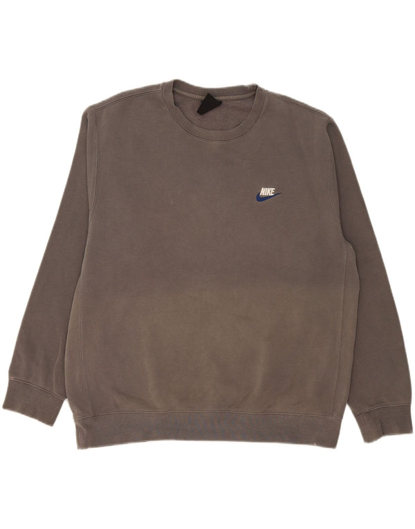 Felpa Nike Uomo Maglione Large Grigio Cotone