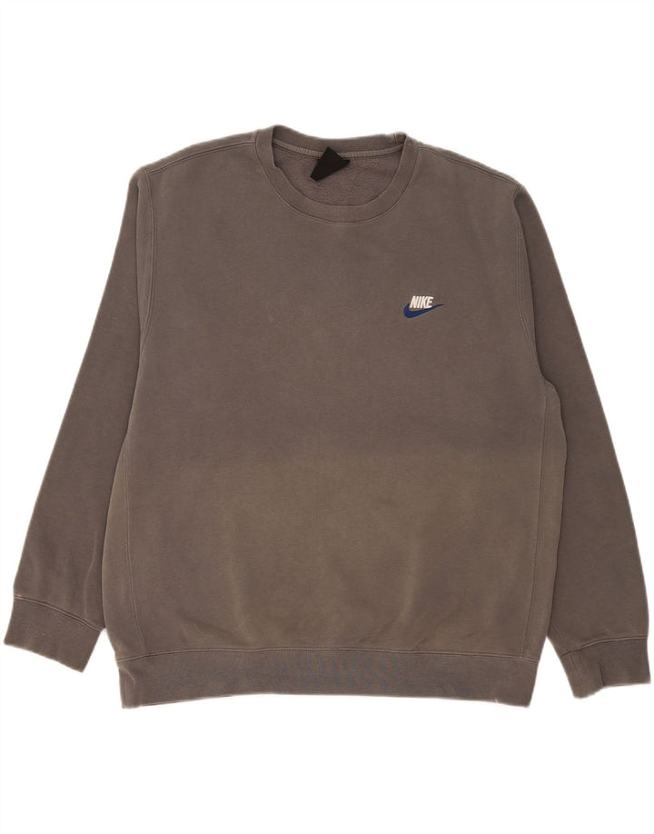 Felpa Nike Uomo Maglione Large Grigio Cotone
