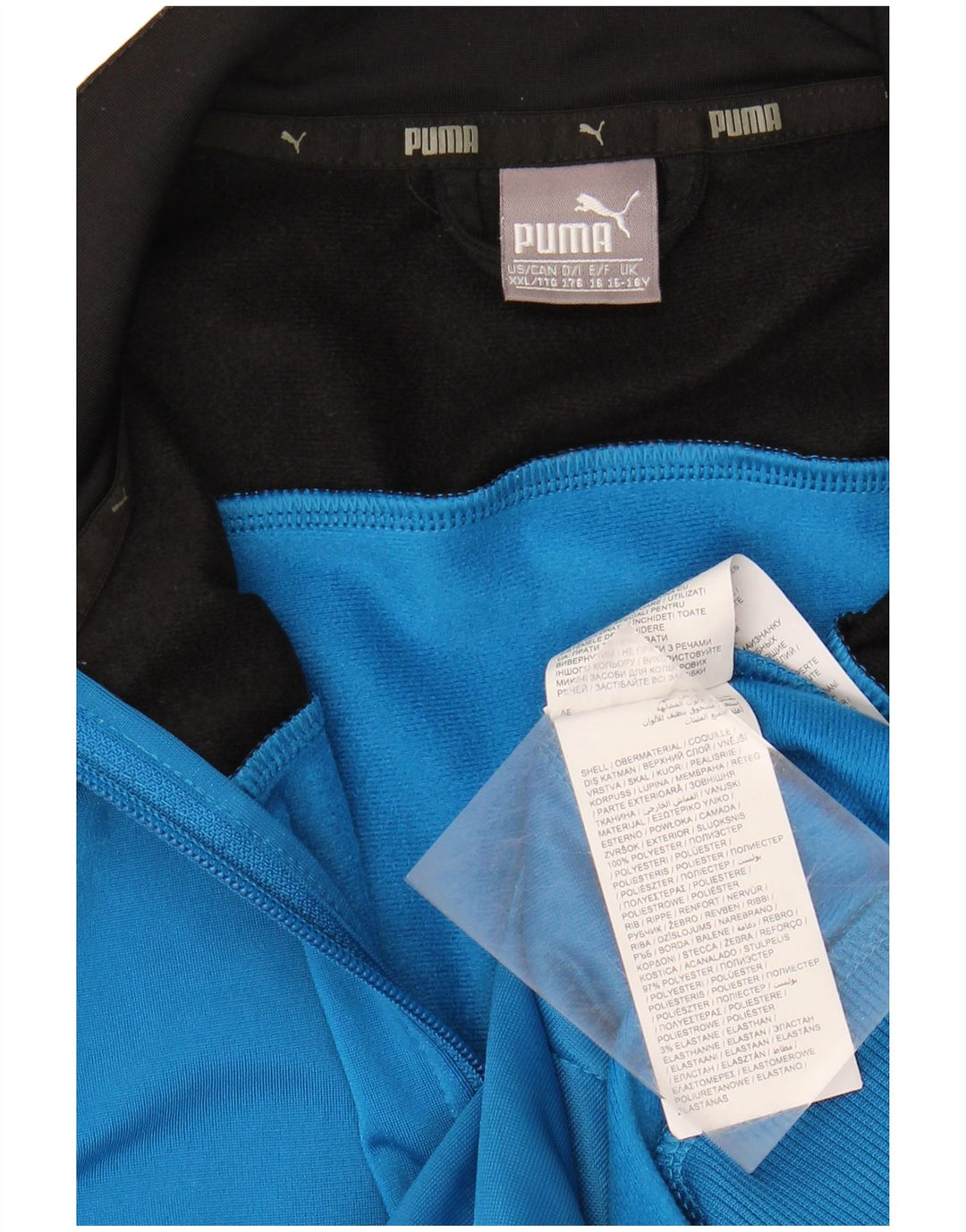 Giacca da tuta da ragazzo Puma 15-16 anni in poliestere color block blu