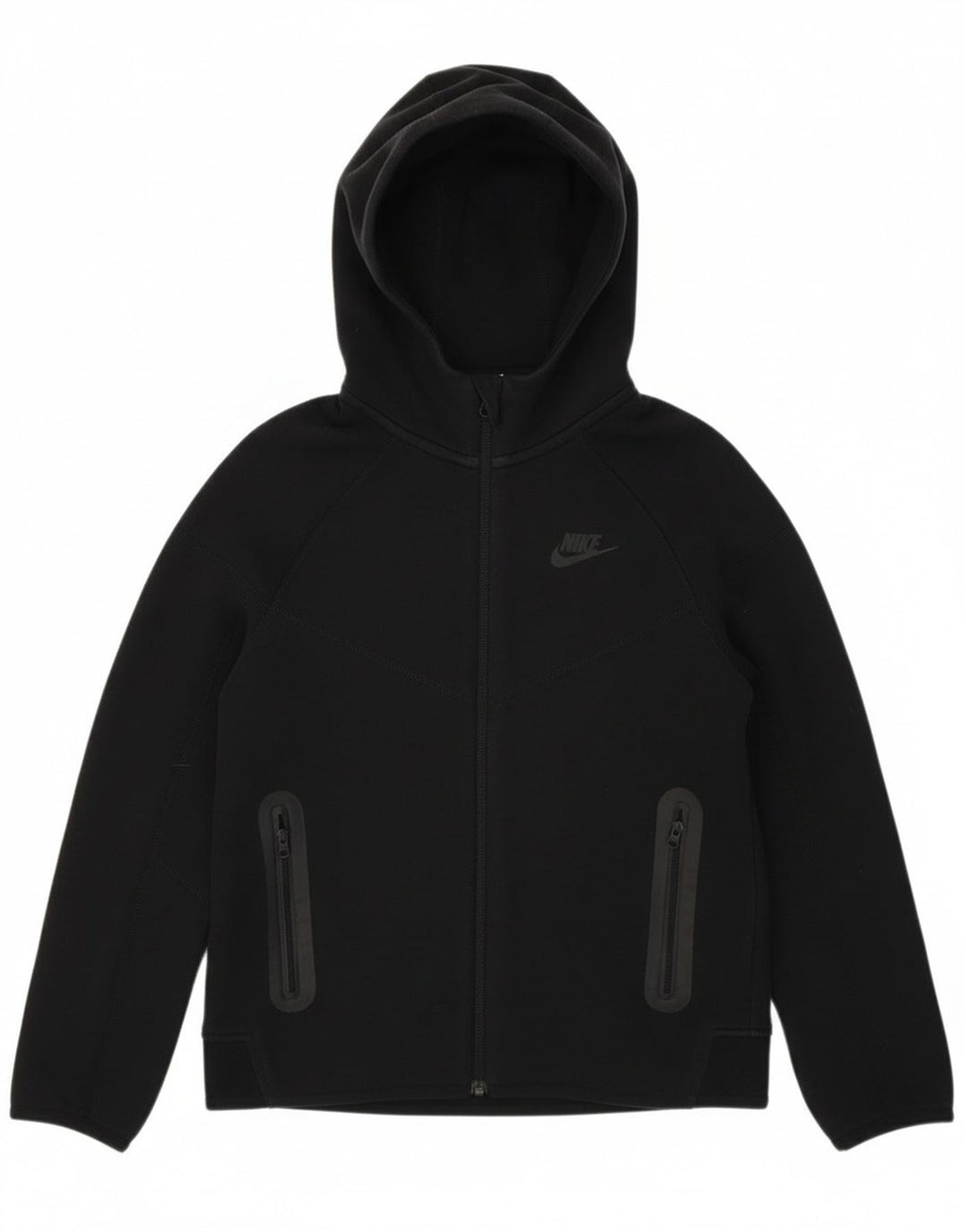 Felpa con cappuccio e zip Nike per ragazzi, 10-11 anni, cotone nero medio