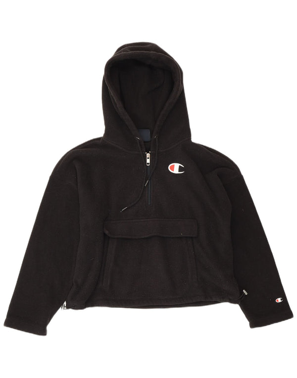 Maglione in pile con cappuccio oversize da donna CHAMPION UK 6 XS Nero