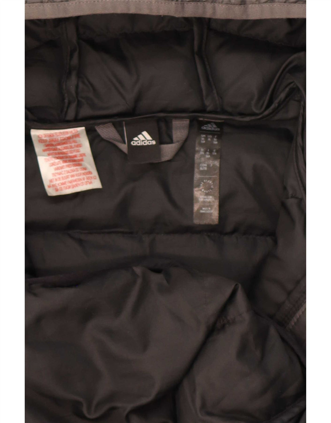 Giacca imbottita con cappuccio Adidas da ragazzo 15-16 anni in poliestere color block grigio