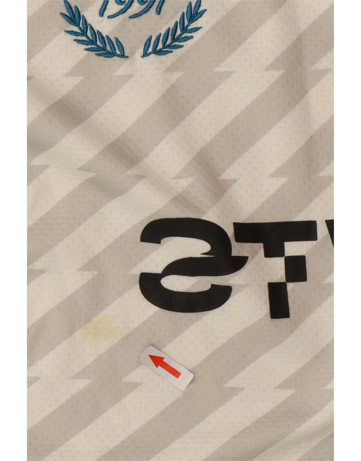 STWD Top da uomo con vestibilità ampia e grafica a maniche lunghe, piccolo, bianco sporco, geometrico