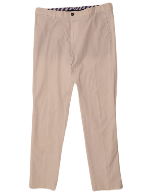 Pantaloni chino dritti da uomo Tommy Hilfiger IT 52 XL W36 L33 Cotone bianco