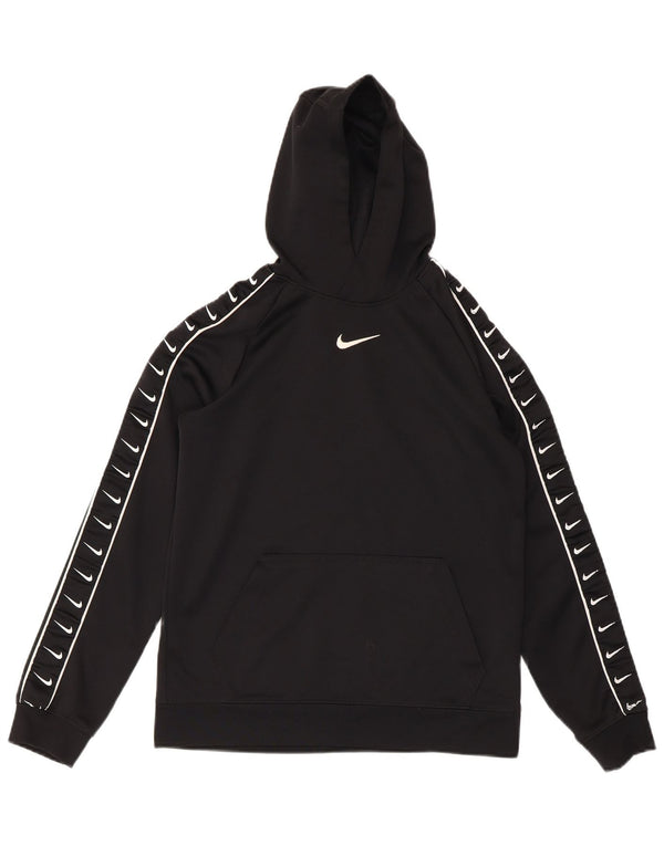 Felpa con cappuccio grafica Nike da ragazzo, 12-13 anni, grande, nera, in poliestere sportivo