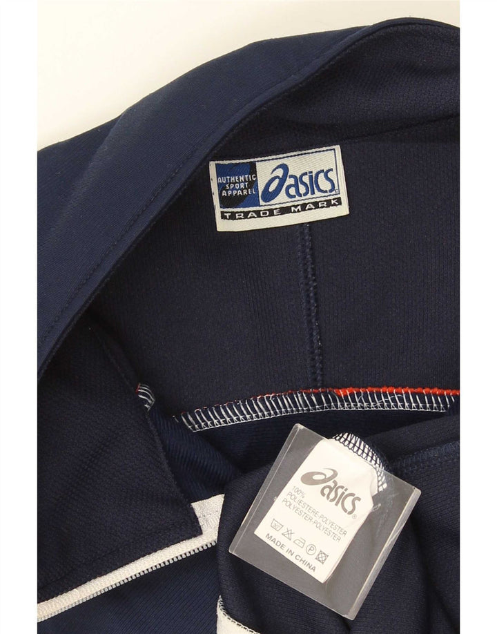 Giacca da ginnastica da uomo Asics, grande, in poliestere color block blu navy