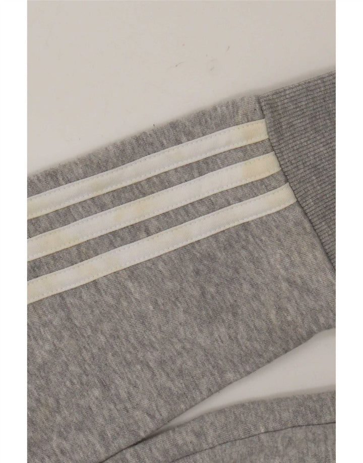 Maglione con cappuccio e zip Adidas da uomo grigio medio chiazzato