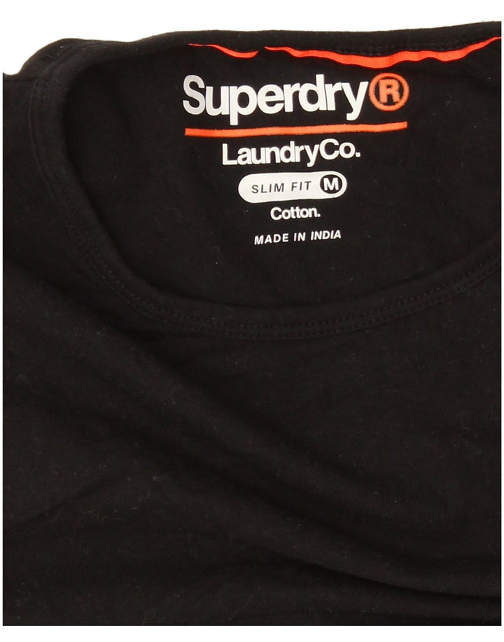 T-shirt da uomo slim fit Superdry Top in cotone nero medio
