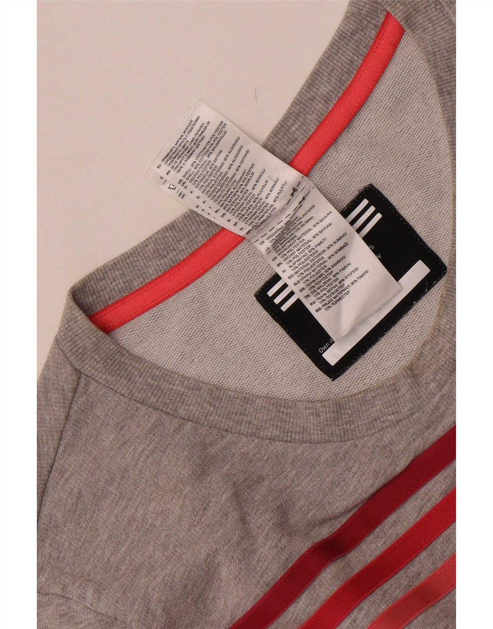 Felpa da donna Adidas Jumper UK 12/14 Cotone chiazzato grigio medio