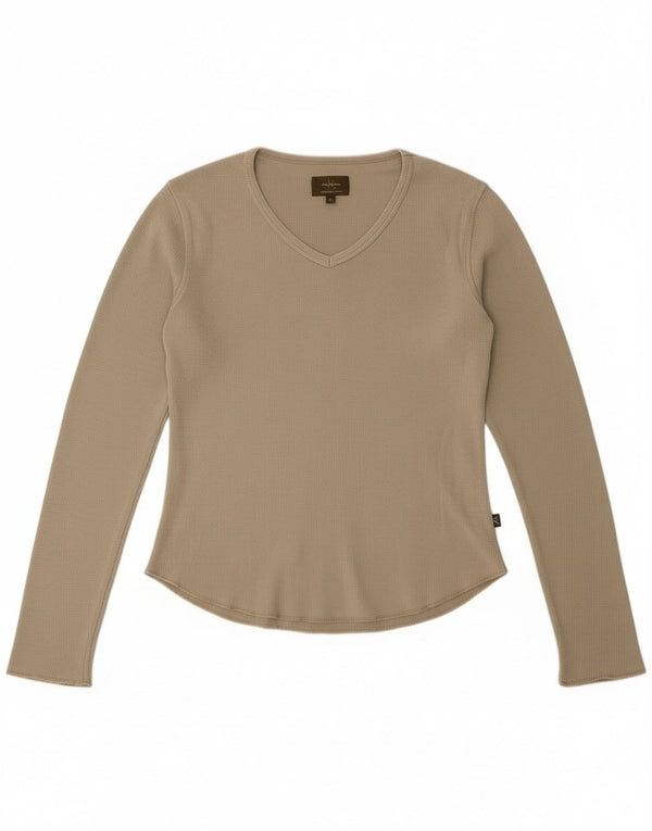 Top a maniche lunghe da donna Calvin Klein UK 14 cotone verde medio