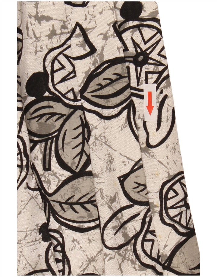 Gonna longuette a pieghe da donna vintage W29 floreale bianco medio