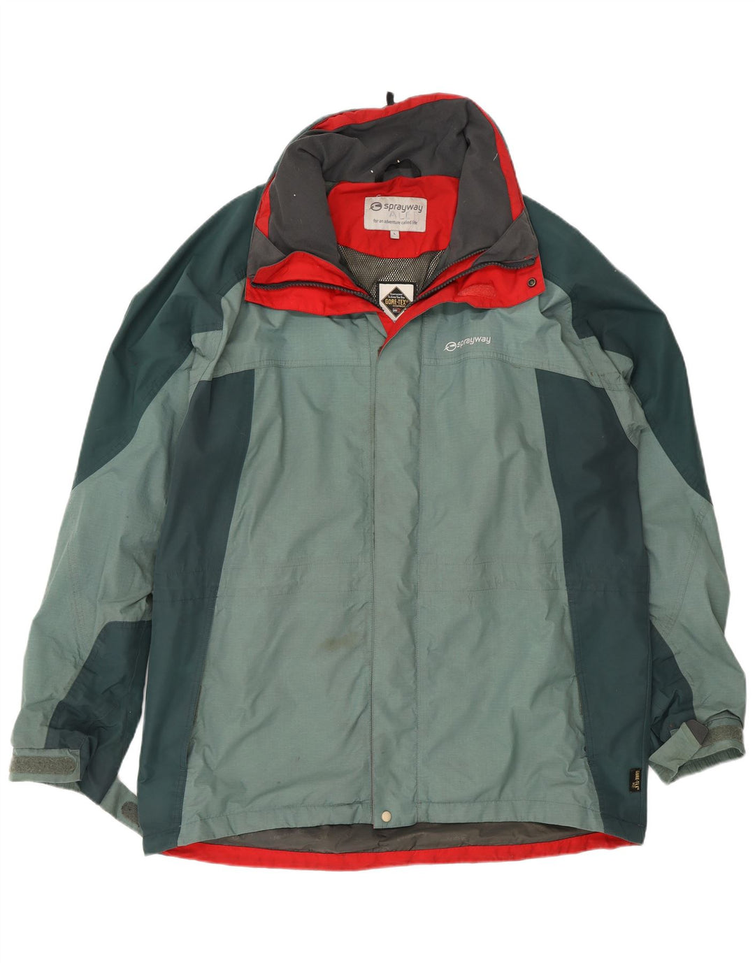 Giacca antipioggia Sprayway da uomo Gore-Tex UK 40 Large Verde Colourblock in poliammide
