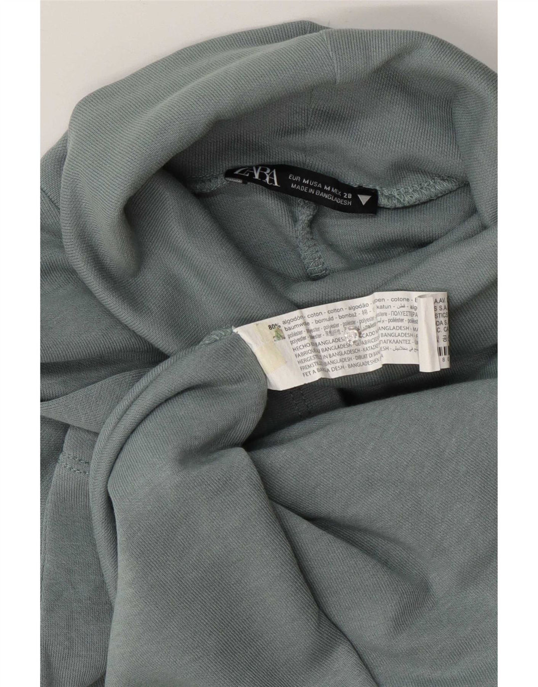 Abito a trapezio a mezza manica da donna Zara UK 14 in cotone blu medio
