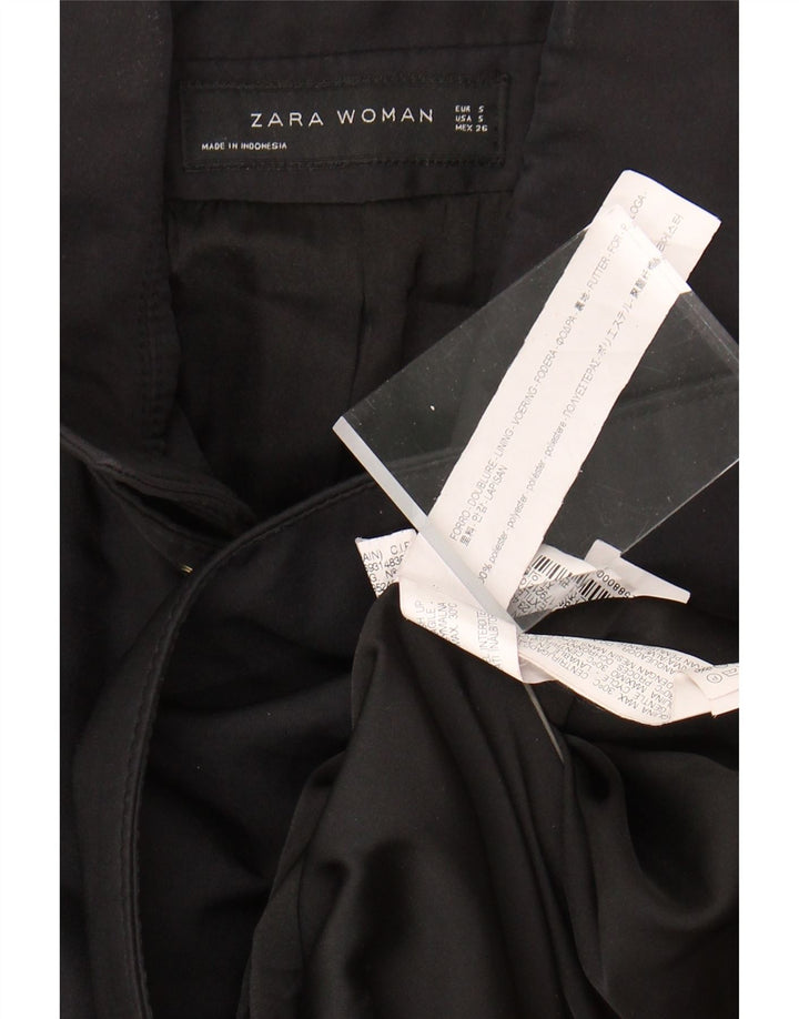 ZARA Womens Oversized Overcoat UK 10 Small Black Polyester Vintage Zara and Second-Hand Zara from Messina Hembry 
