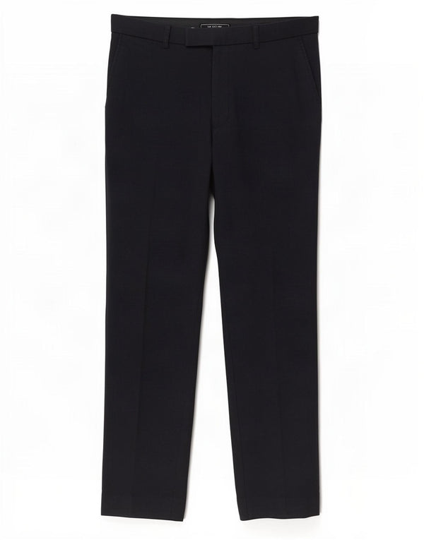 Pantaloni da abito slim fit da uomo Marks & Spencer W34 L31 poliestere blu navy