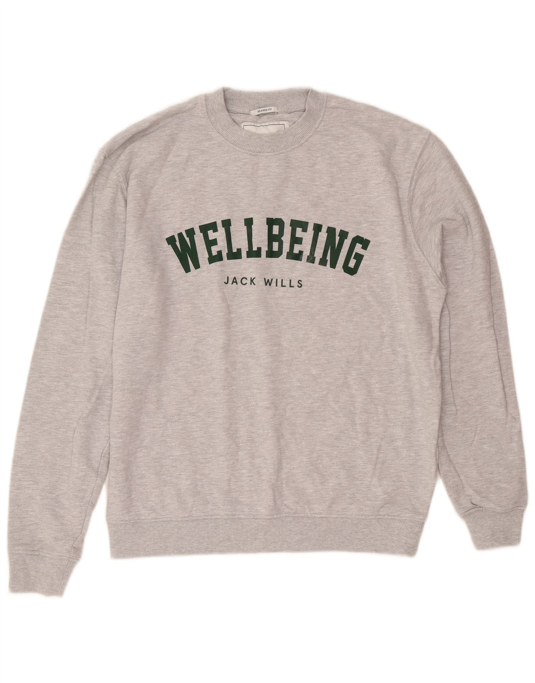 Felpa da uomo con vestibilità comoda grafica Jack Wills Maglione grigio medio chiazzato