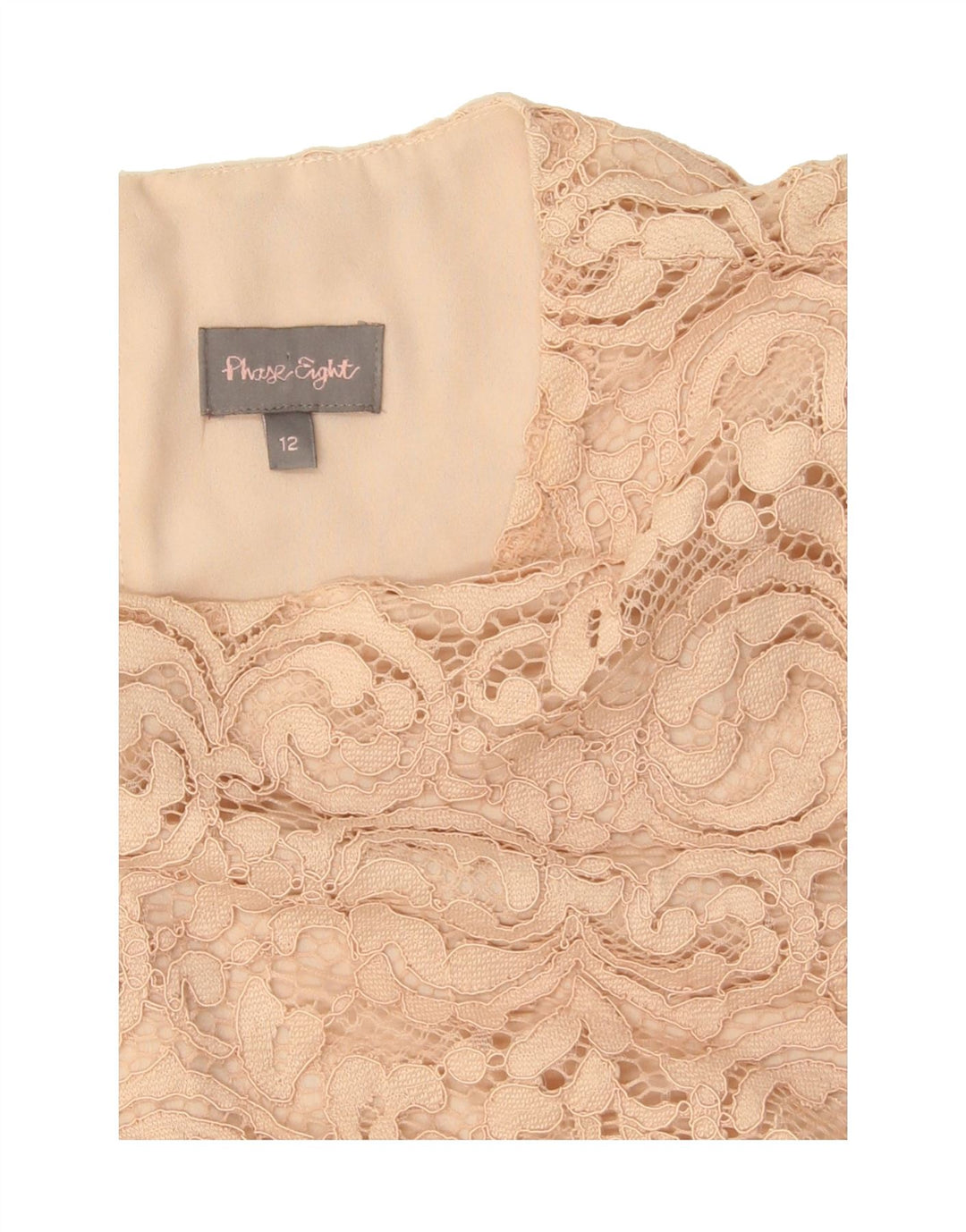 PHASE EIGHT Womens Blouse Top UK 12 Medium Beige Floral Polyamide Vintage Phase Eight and Second-Hand Phase Eight from Messina Hembry 