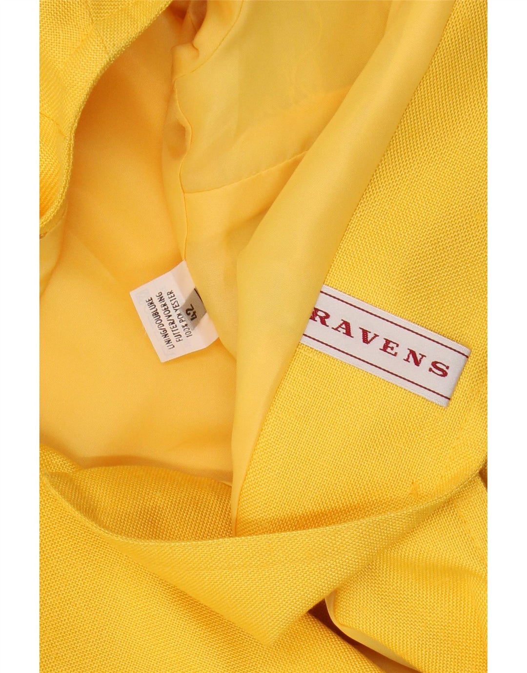 RAVENS Giacca blazer corta da donna a 1 bottone IT 42 Poliestere giallo medio