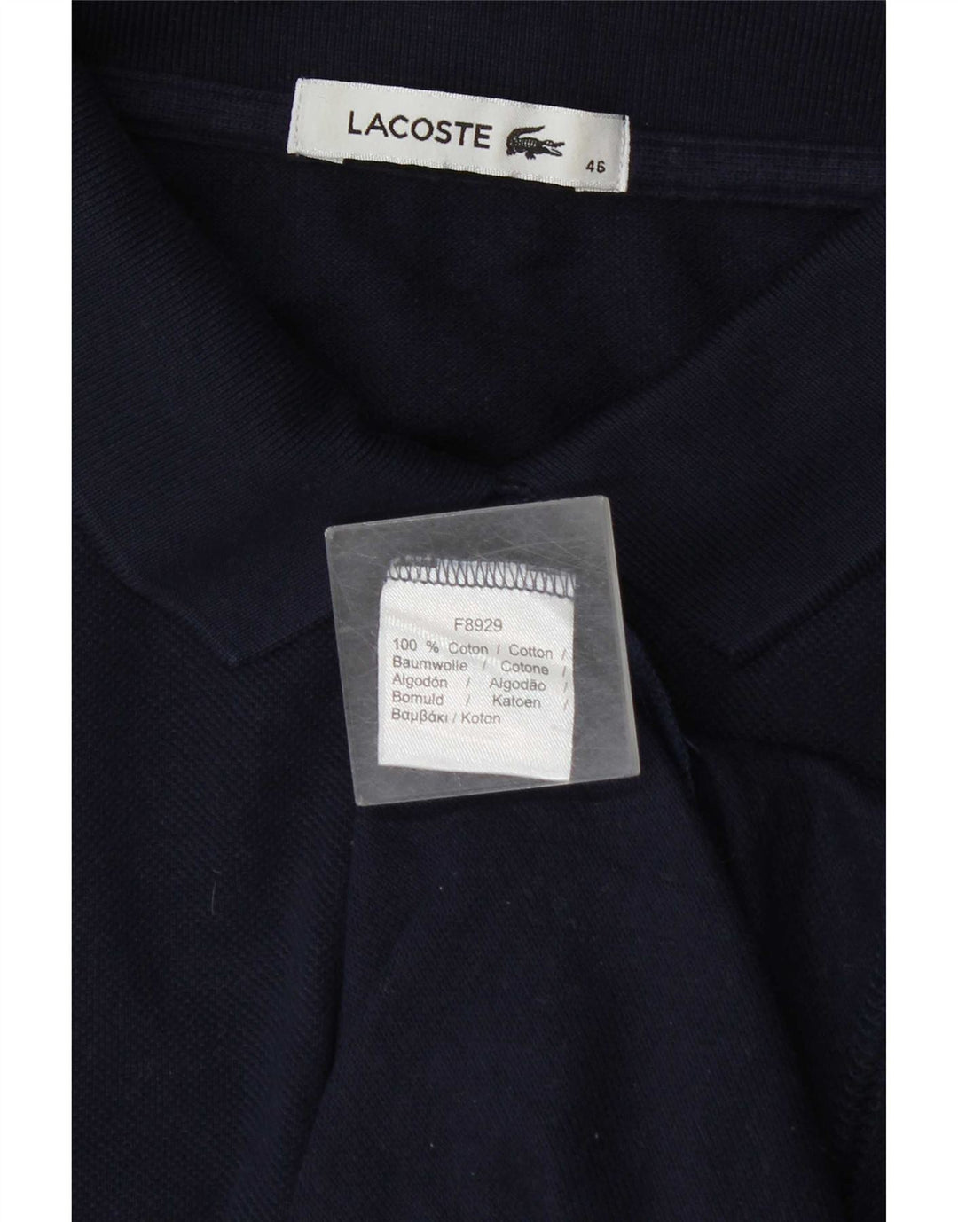 Polo da donna Lacoste taglia 46 XL in cotone blu navy