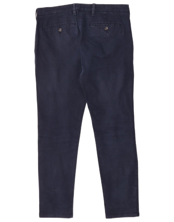 Pantaloni chino skinny da uomo Marks & Spencer W32 L29 cotone blu navy