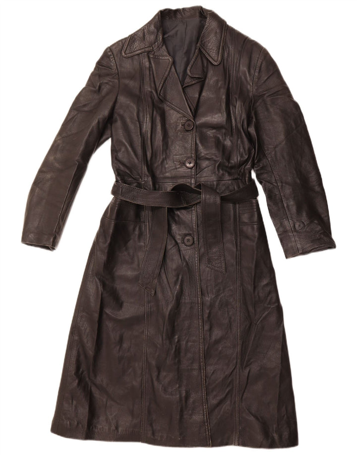 Cappotto in Pelle Donna VINTAGE IT 40 Piccolo Nero