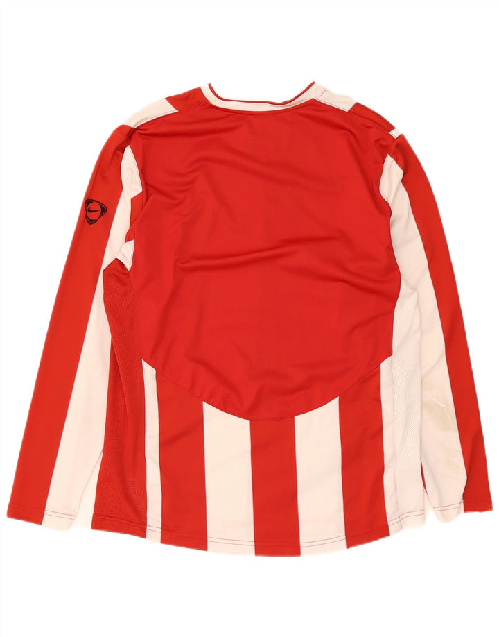 Nike Top da uomo a maniche lunghe UK 42/44 Poliestere a strisce rosse grandi