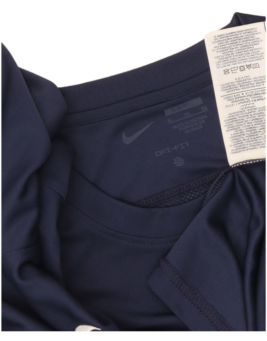 T-shirt Nike da uomo Dri Fit Slim Fit XL blu navy in poliestere