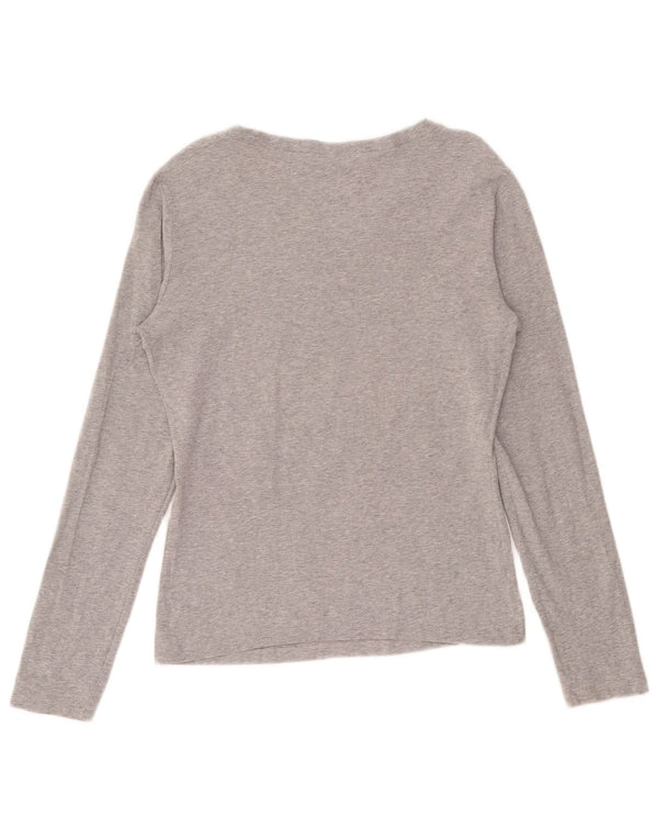 Moschino Top grafico da donna manica lunga UK 14 Large Grey Flecked