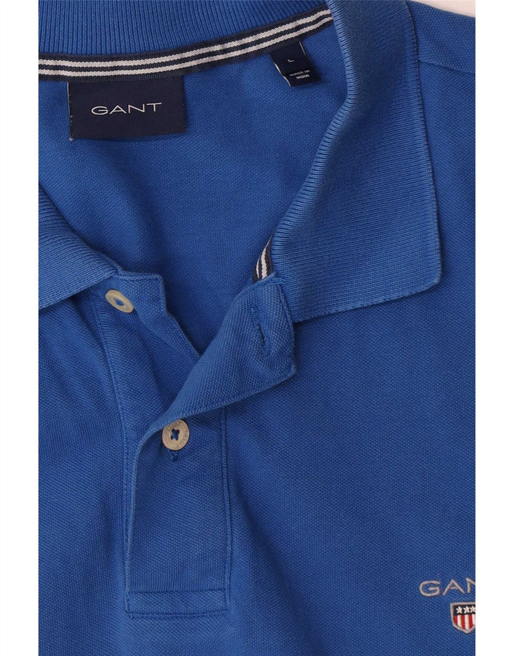 Polo da uomo Gant grande in cotone blu