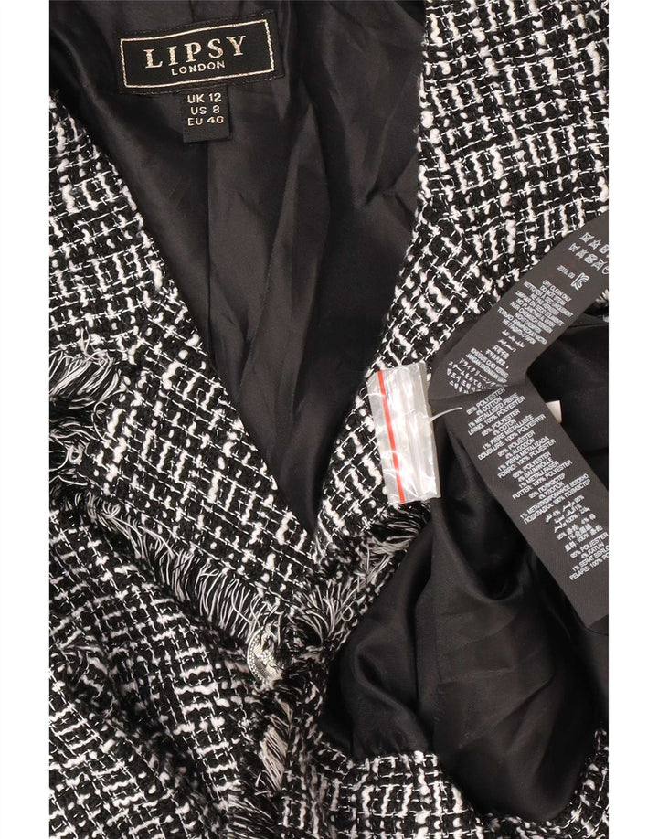 Giacca blazer doppiopetto da donna Lipsy UK 12 media nera screziata
