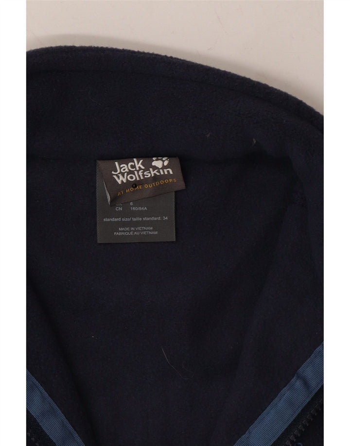 JACK WOLFSKIN Womens Fleece Jacket UK 6 XS Navy Blue Polyester Vintage Jack Wolfskin and Second-Hand Jack Wolfskin from Messina Hembry 