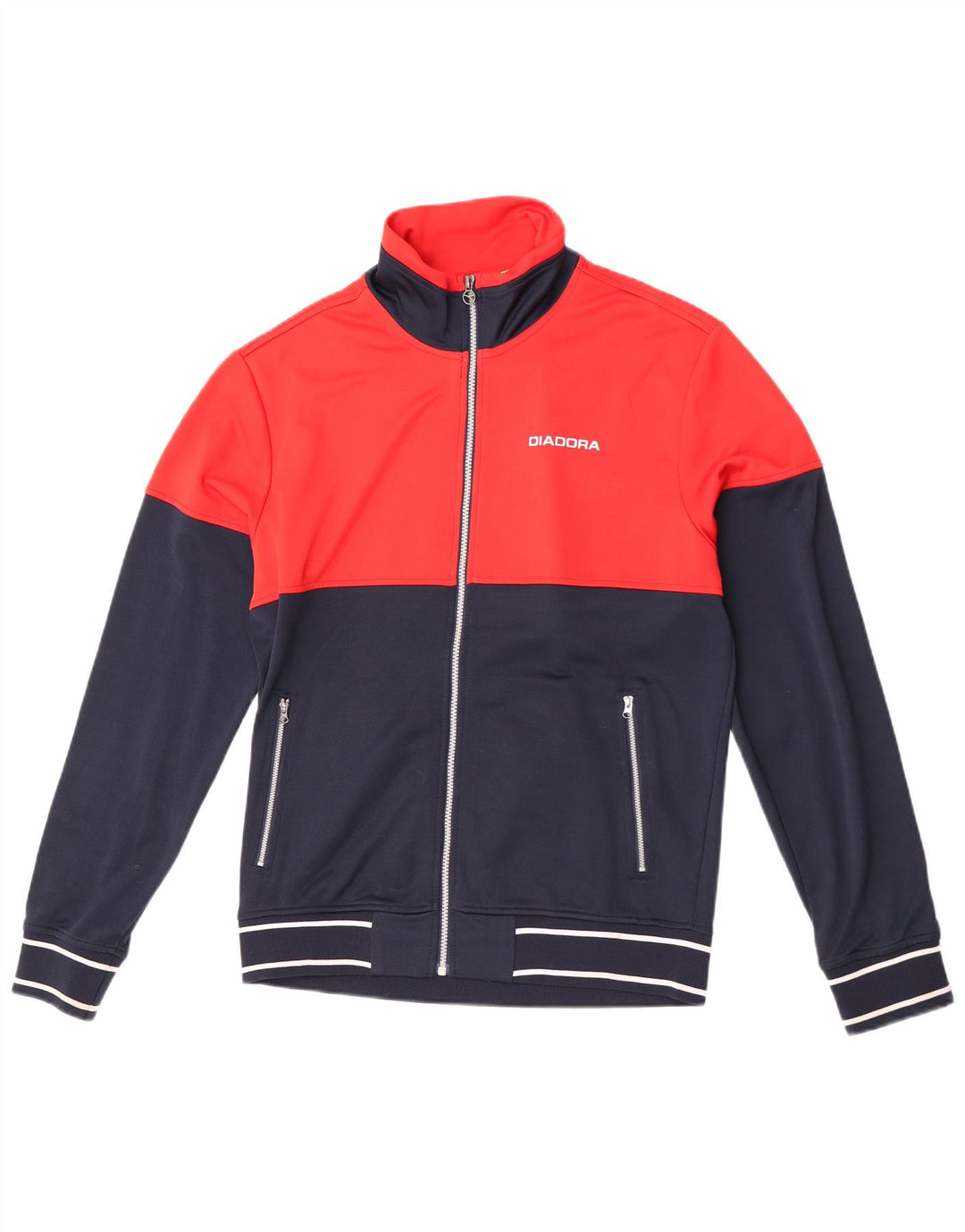 Giacca da tuta da donna Diadora UK 18 XL Poliestere color block rosso