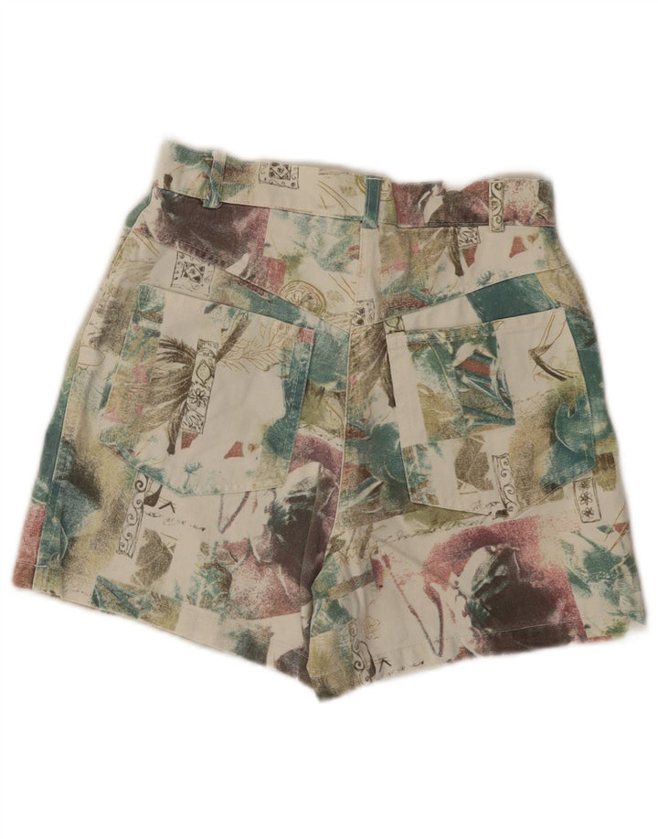 Pantaloncini casual vintage da donna UK 12 medi W26 multicolore floreale
