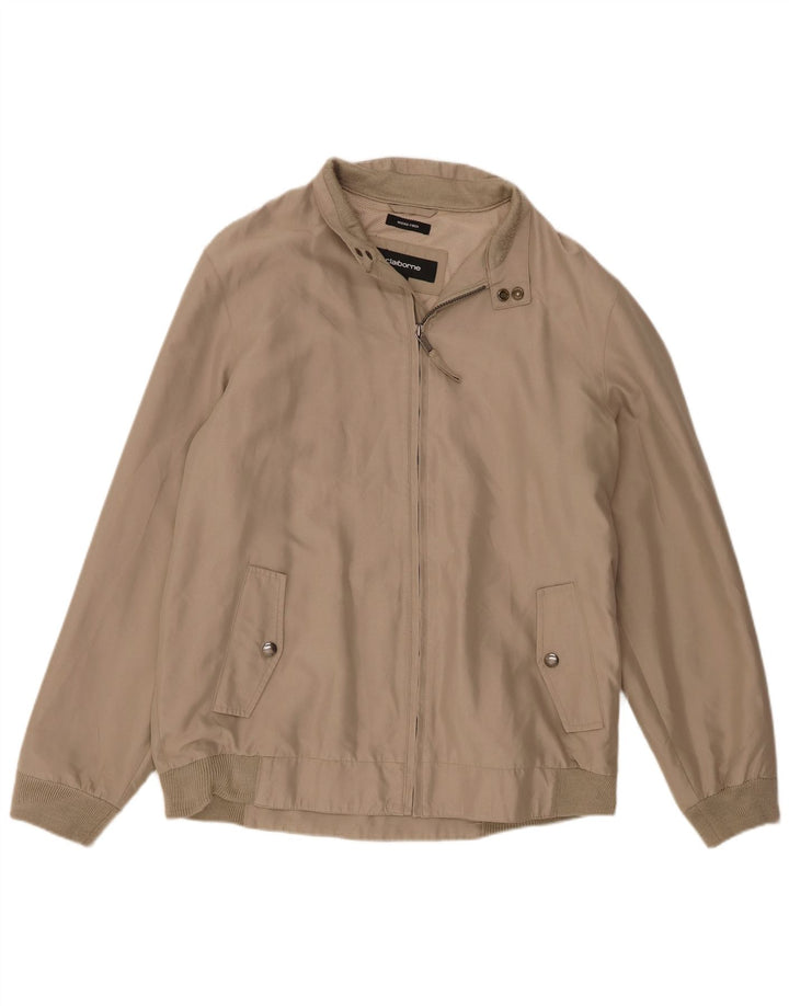 Giubbotto bomber da uomo vintage UK 40 grande poliestere beige