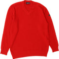 BREIDHOF Mens V-Neck Jumper Sweater EU 50 Medium Red Polyacrylic Vintage Breidhof and Second-Hand Breidhof from Messina Hembry 