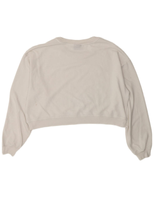Felpa corta oversize da donna Freddy, taglia UK 14, colore bianco medio