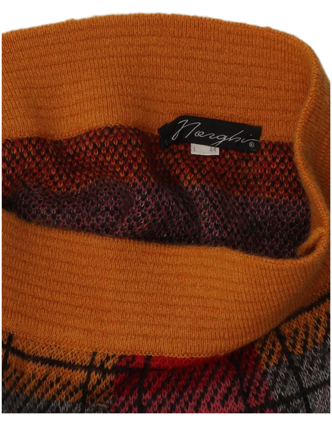 Gonna a tubino lavorata a maglia da donna vintage IT 44 media W26 a quadri multicolore