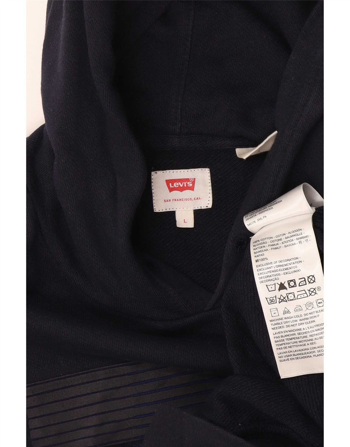 Maglione con cappuccio grafico da uomo Levi's grande in cotone blu navy