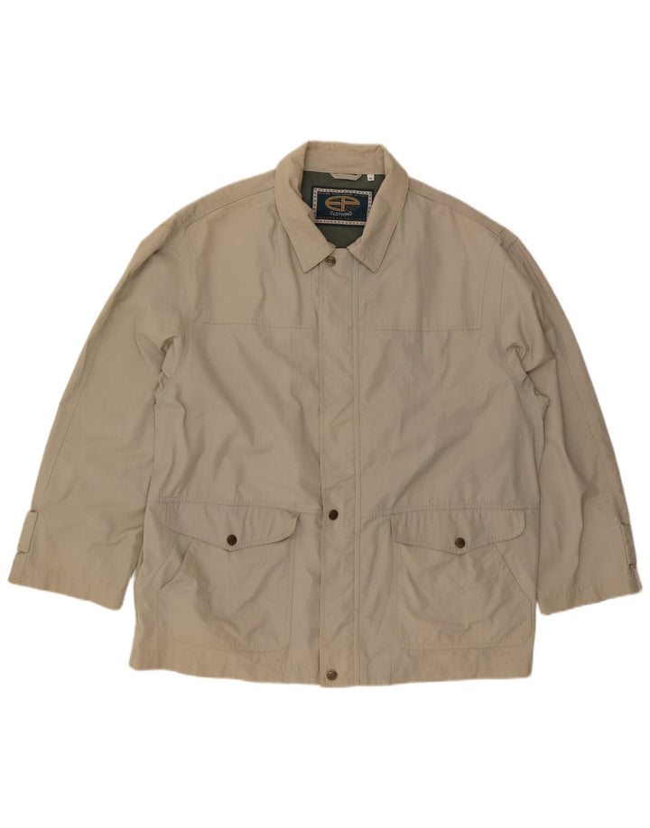 Giacca utilitaria vintage da uomo UK 42 XL Poliestere beige
