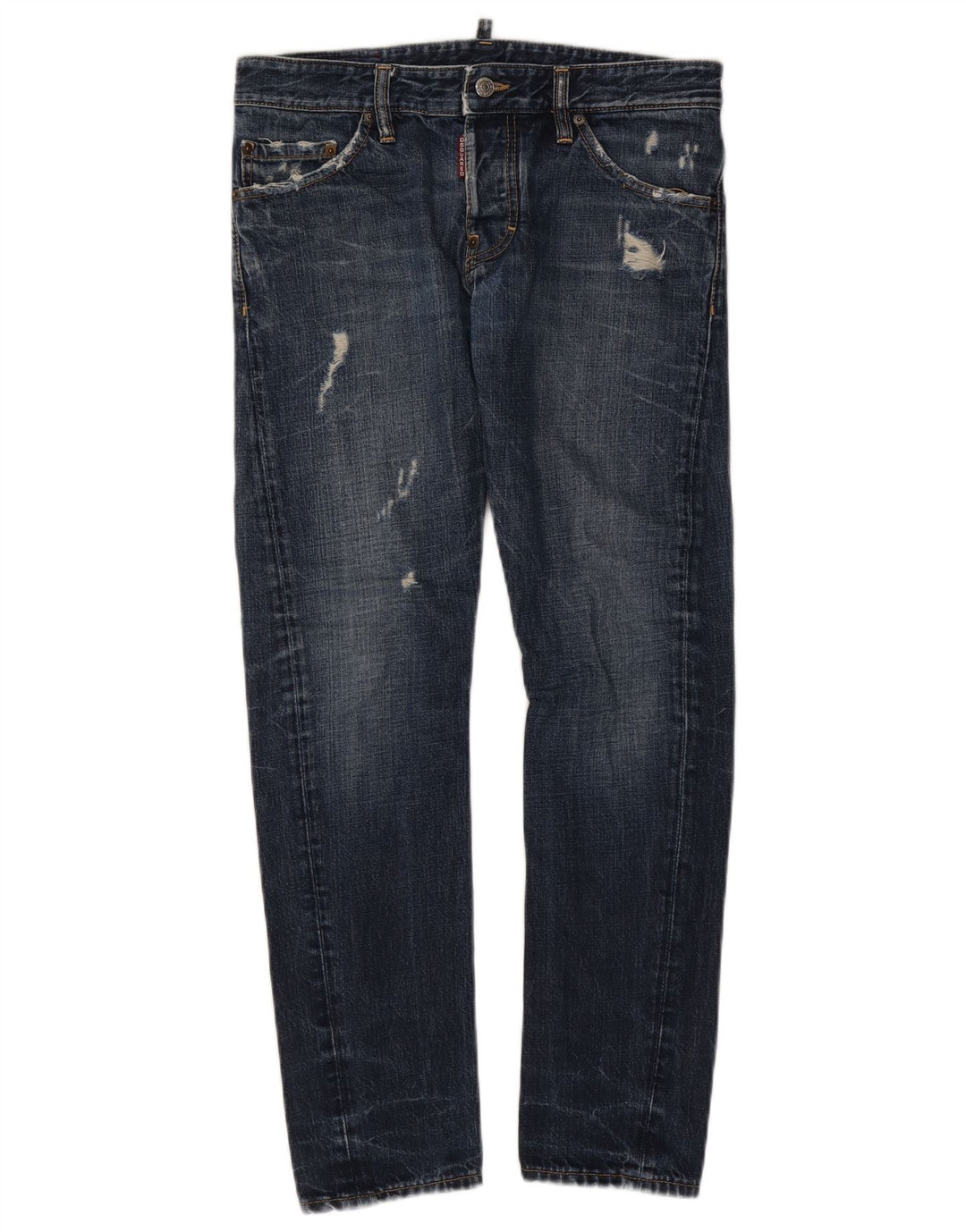Jeans slim invecchiati da donna Dsquared IT 46 Large W32 L29 cotone blu
