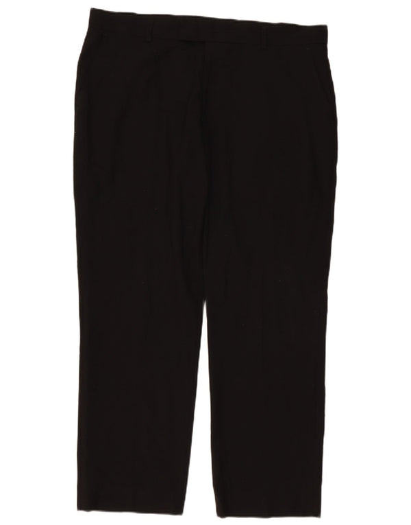 Pantaloni da abito su misura da uomo Marks & Spencer W38 L29 poliestere nero